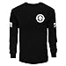 Dion Wear Divided We Fall Long Sleeve T-Shirt - Skull Emblem Graphic Shirt for Men - 100% Cotton Crew Neck Tee