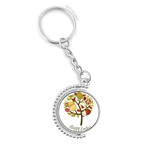 Porte-clé Religion aux Oeufs de pâques arbre rotatif un cadeau de fête traditionnelle idéal