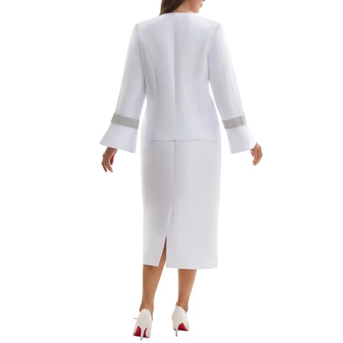 Elegant Mother of Bride Formal Church Suit 2 Piece Set with Rhinestone Buttons and Decorated Cuffs Wedding Guest Outfit 6