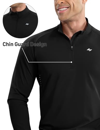MIER Dry Fit Quarter Zip Pullover for Men, Long Sleeve 1/4 Zip Lightweight Golf Athletic Fishing Shirts (Sun Protection)2