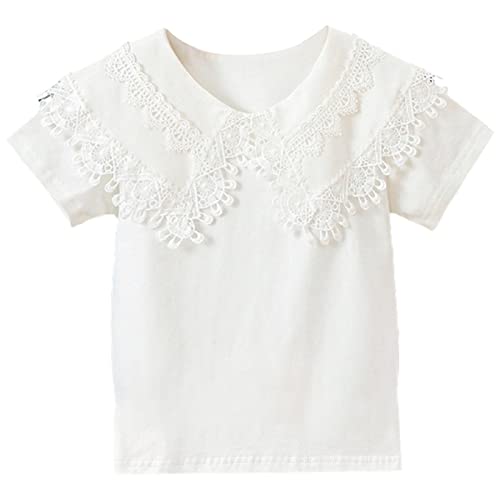 aromm Blusa Manga Corta para Niña Pequeños Tops de Algodón Unifor...
