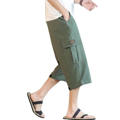 [Poperdision] ハーフパンツ メンズ 半ズボン カーゴパンツ ショートパンツ クロップドパンツ 大きい サイズ ゆったり メンズ 7分丈 ミリタリー カジュアル 無地 コットン ズボン 夏服 フード付き 快適 かっこいい 登山a