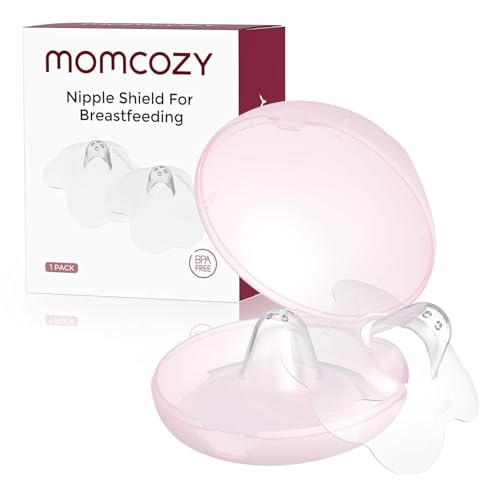 Momcozy Nipple Shield Floral Contact Nipple Shield for Breastfeeding Moms with Flat or Inverted Nipples Made Without BPA/BPS (1 Pair 17mm)