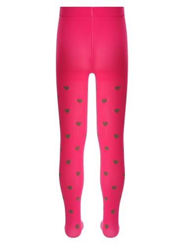 TiaoBug Kids Girls Ballet Dance Tights Heart Print Pantyhose Footed Leggings Stockings Pants Warm Thermal Tights2