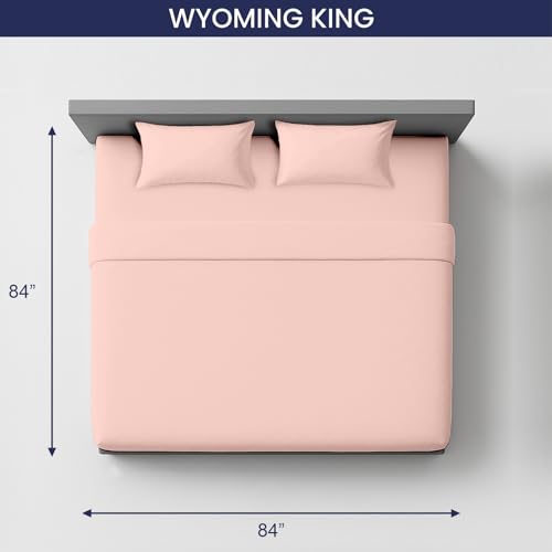 Image of SGI 84 inchx84 inch 4 Pc Emperor /Wyoming King Sheet Set 600 TC 12 inch Deep, Peach