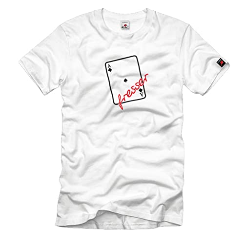 T-Shirt Cartes Jeu Copytec Ass fresser Blanc pour Vos Soirées Entre Amis Taille Small