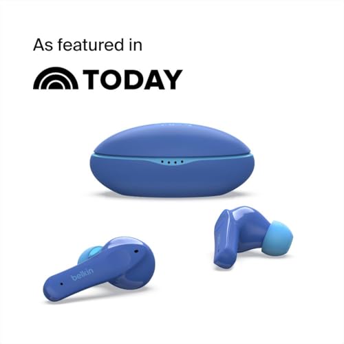 Image of Belkin Soundform Nano, True Wireless Earbuds For Kids, Girls And Boys Earphones For Online Learning, School, Travel Compatible With Laptop, Macbook, Iphone, Ipad, Galaxy, Tablet Etc Blue, Adjustable