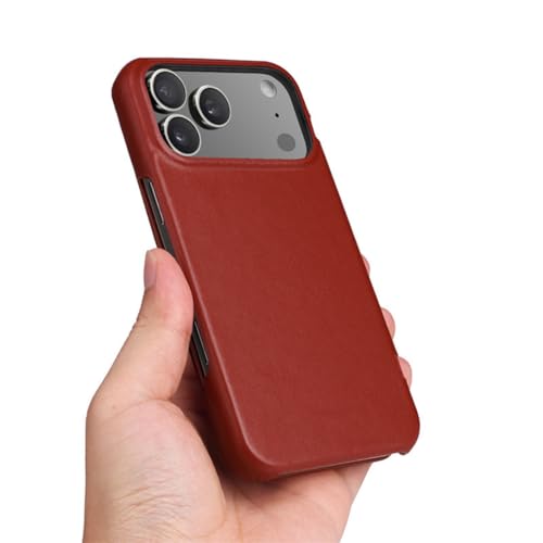 Étui en cuir véritable pour iPhone 17 Pro noir rétro et ultra fin - 3