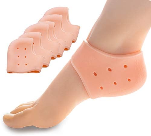Heel Cups for Heel Pain, Sumiwish 6 PCS Thick Heel Support for Plantar Fasciitis, Silicone Heel Protector Pads, Heel Cushion for Bone Spur and Heel Spur Pain Relief, Cracked Heels