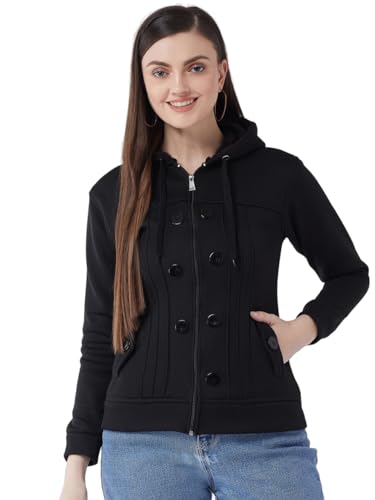 Image of Pivl Casual Solid Full Sleeves Stylish Women Fleece Jacket with Zipper Hoodie II Hooded Neck II Winter Wear