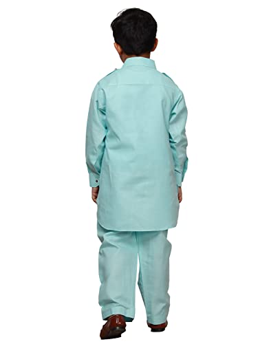 Image of Pro-Ethic Style Developer Kids Ethnic Wear Cotton Pathani Suit for Boys|Plain Kurta Pajama