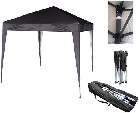 MCC 2 x 2 m Carpa, carpa de jardín, juego completo, tienda de fiesta, negro