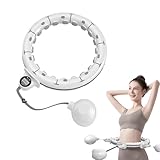 【2025新型】フラフープダイエット用 カウント機能搭載 スマートフラフープ 大人 子供兼用 運動器具 人気 組み立て式 フラフープ フィットネスフープ エクササイズ ダイエット器具 サイズ調整可能 直径約65~110CM（白）