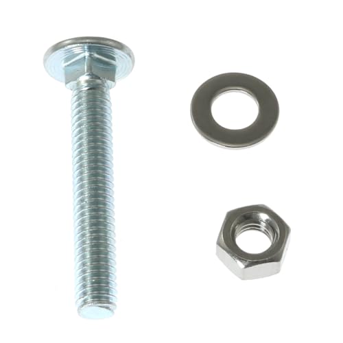 Image of RLECS 10PCS Galvanized Carriage Bolt 5 /16-18x2'' Carriage Bolts Set Round Head Square Neck Screws with 10 Nuts and 10 Washers