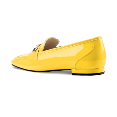 Image of Oh Mispares Womens Loafers Square Toe Low Heel Penny Loafers Fashion Comfortable Slip on Flats Casual Dressy Shoes for Women Work Office Patent Leather