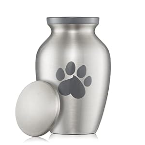 Reminded Pet Cremation Urns for Dog and Cat Ashes Memorial Paw Print Urn  Extra Small Keepsake Silver  Cucciolini Doodles Reminded pet cremation urns for dog and cat ashes memorial paw print urn  extra small keepsake silver   cucciolini doodles