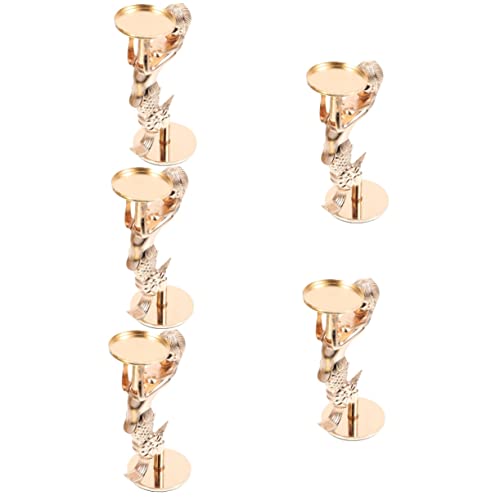 Doitool 5Pcs Mermaid Candle Holder Candle Sconces Dining Table Base Candle Centerpieces For Dining Table Candle Zinc Alloy Mermaid Centerpieces For Tables Metal Candle Holder #TOP10