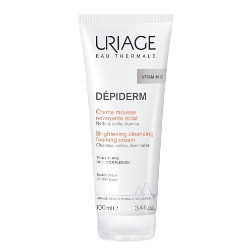 Uriage Dépiderm Crème Mousse Nettoyante Visage Éclat 100 ml - Nettoie, Unifie, Illumine le Teint Terne - Corrige et Prévient les Tâches - Puissance de la Technologie Mela & Vitamine C