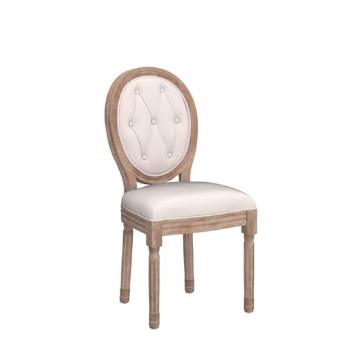 Image of Virabit French Country Dining Chairs Set of 2, Vintage Louis Chairs with Curved Backrest and Beautifully Carved Solid Wood Frame, Farmhouse Dining Chairs for Living Room, Kitchen, Restaurant