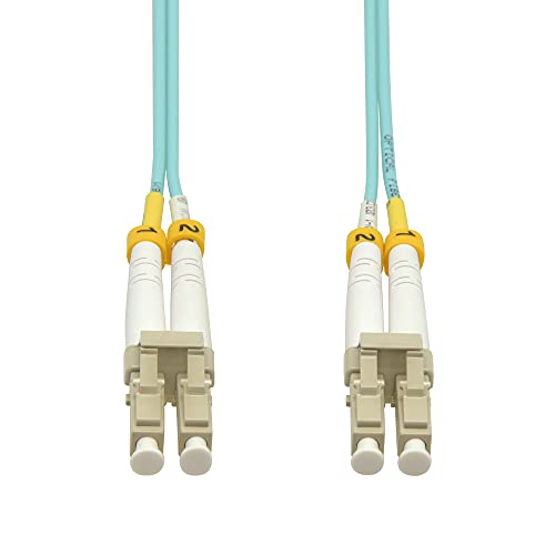 Beszin LC/UPC- LC/UPC OM4 Multimode Duplex 50/125 10Gb Aqua Fiber Optic Patch Cable (7 Meter, 1-Piece)