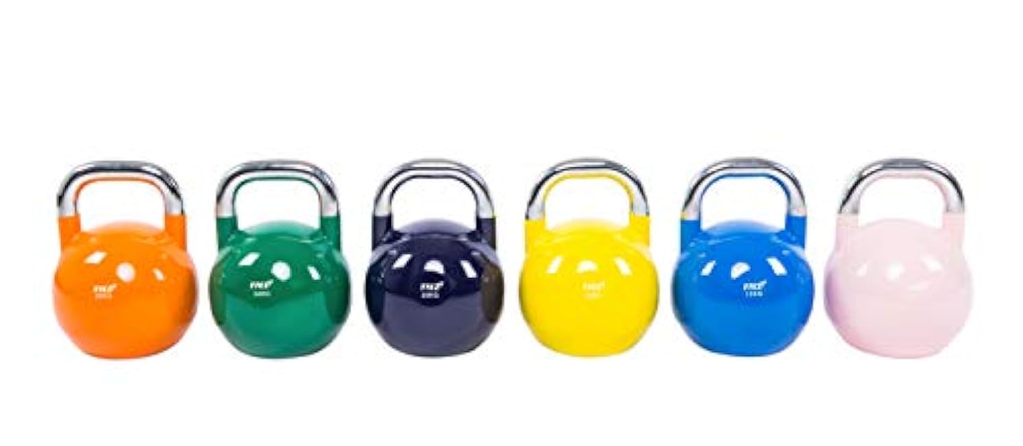 POWERT Competition Kettlebell|Premium Quality Coated Steel|Ergonomic Design|Great for Weight Lifting Workout & Core Strength Training& Muscle Building|Color Coded|Single