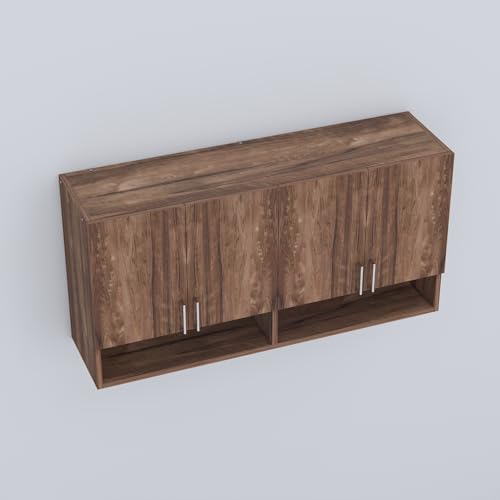 Image of SPECIALITY PANELS 4 Door Modular Wall Mounted Kitchen Cabinet with Organizer Shelf Space Saving Storage Unit Durable Engineered Wood Cupboard for Kitchen Living Room Utility Organizer Furniture