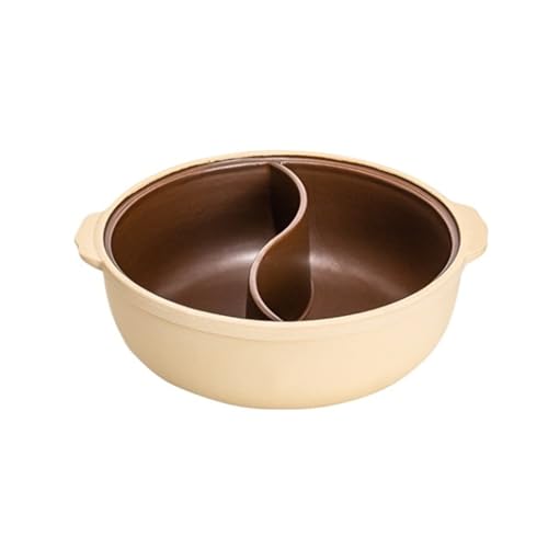 FENOKD Charcoal Hotpot for Cooking Non-Stick Skillet Pot for Cooking Burner with Shabu Shabu Pot Enjoy Cooking Pot Kitchenware (Bruin 30cm)