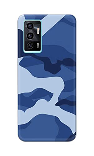 Image of Printed Hard Back Cover Case for Vivo V23e | V23e 5G | Vivo Y75 4G Back Cover (Army Blue Pattern) -1302