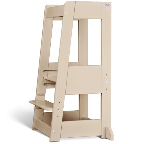 tiSsi® Entdeckerturm/Lernturm Felix mitwachsend Buche massiv Cashmere