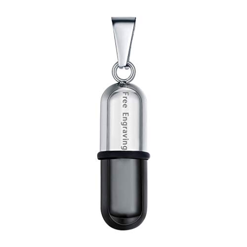 FaithHeart Diseño Especial de Medicina Colgante Pastilla Acero Inoxidable Doble Color Cadena Delgada Larga Joyería DIY Medicina Mascota Cremación Cápsula Desmontable de Píldoras