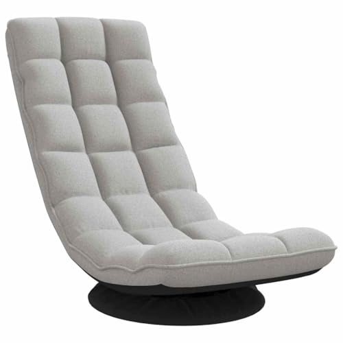Woonisher Sillón Giratorio de Suelo de Tela Gris Nube 70x51x79 cm