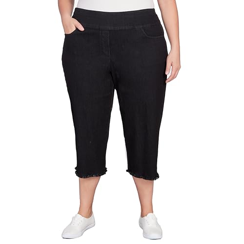 Alfred Dunner Denim Fringe Capri Pant Product Details