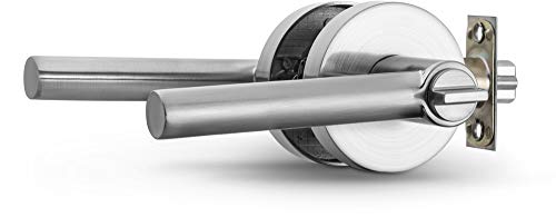 Berlin Modisch Entry Lever Door Handle Lock and Key Sleek Round Locking Lever Set [for Front Door or Office] Reversible for Right & Left Sided Doors Heavy Duty – Satin Nickel Finish by Berlin Modisch - Image 3