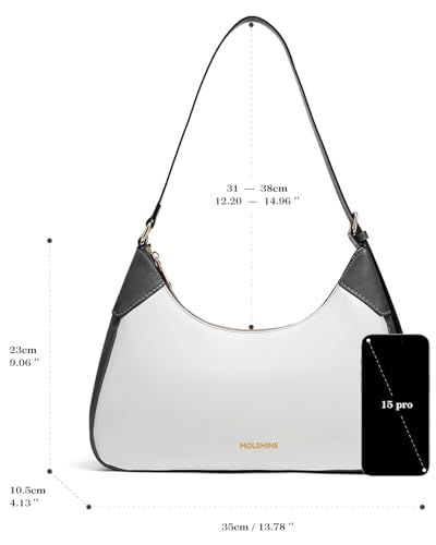 molshine Shoulder Bag, PU Leather Crescent Handbag, Armpit Bag, Party Clutch Purse for Women Lady Model DLK00592
