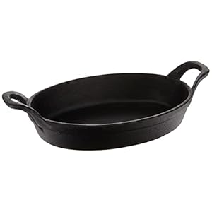 TableCraft Mini Oval Au Gratin Cookware, 24 oz, Black