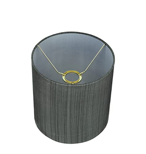 Image of Aspen Creative 58301A, Drum Uno Lamp Shade, Black, 8 inch Top x 8 inch Bottom x 8 inch Height, Slip UNO 36mm