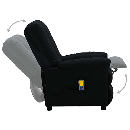 Wfauibr Electric Power Recliner Chair With Massage And Heat, Automatically Adjusting Backrest And Footrest, Massage Armchair Equipped With Side Pocket, 29.1" X 39" X 39.7", Black Fabric #TOP2