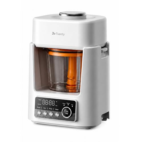Tuanty Pet Food Maker Multifunctional Automatic Pet Fresh Food Maker All-in-One Cooker 20 Min Steaming Pre-Cut Blended Natural Meal 2L Removable Borosilicate Glass Bowl Safe Easy to Clean