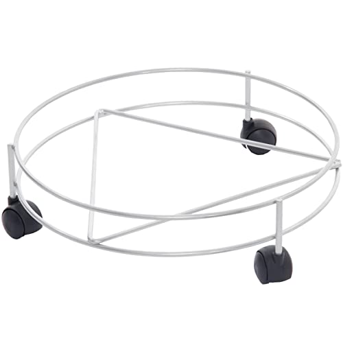 Suporte Para Vaso De Flor E Botijão Com Rodinhas Aço Cromado