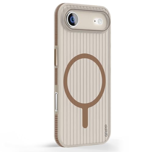 Image of GRIPP Slimfit Case Compatible with Mag-Safe for iPhone Air | Ultra-Thin, Corrugated Design, Matte Frosted Finish, Raised Edges, Anti-Scratch, Sleek & Lightweight Back Cover - Gold