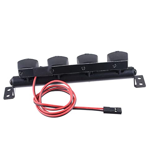 KEEDA Roof Lamp LED Light Bar for 1/8 1/10 Scale RC Crawler Car Monster Truck HSP HPI TAMIYA CC01 Axial SCX10 D90 (4 LED) - Image 4