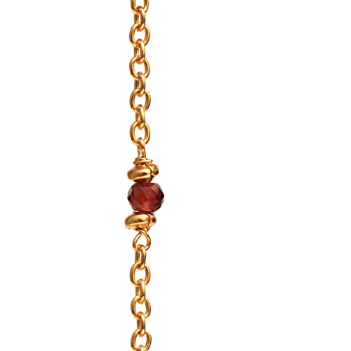 Gempires Natural Station Necklace, Handmade jewelry With 34 + 2 Inch 14k Yellow Gold Plated Adjustable Chain3