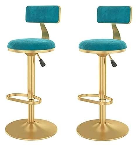 Taburetes de bar giratorios ergonómicos, juego de 2 con asiento tapizado para un uso cómodo en la cocina o el bar