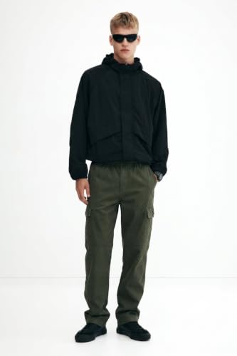 Image of Lymio Men Cargo | Cotton Cargo Pants for Men | Regular Fit High Rise Solid Pants (117-120)