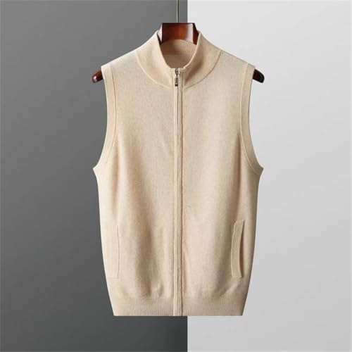 Men's Vest Casual Knitted Sleeveless Semi-High Neck Cardigan Sweater Vest2
