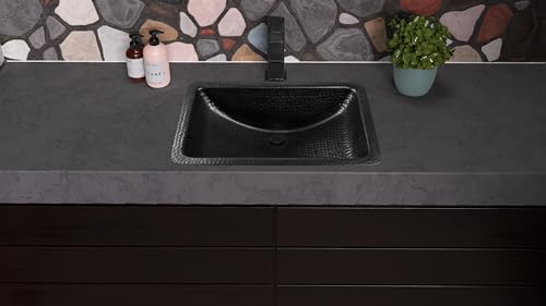 Monarch Abode 19195 Hand Hammered Black Venetian Dual Mount Bathroom Vanity Sink thumb #5