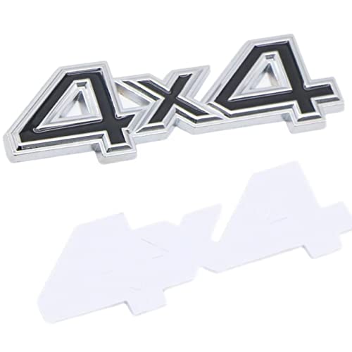 Image of 2 pcs 3D Zinc Alloy Chrome 4X4 Emblem, Fit for /SUV /Pickup 4Wd Universal Car Side Fender Trunk Emblem Badge Sticker Decals(Silver Black)