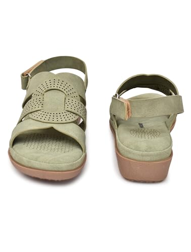 Image of Moshun Women's Criss Cross Matte Finish Flat Sandals | Comfortable Orthopedic Diabetic-Friendly Memory Foam Footbed | Anti-Skid TPR Sole Casual Slip-On Flats for Ladies Dailywear Comfort