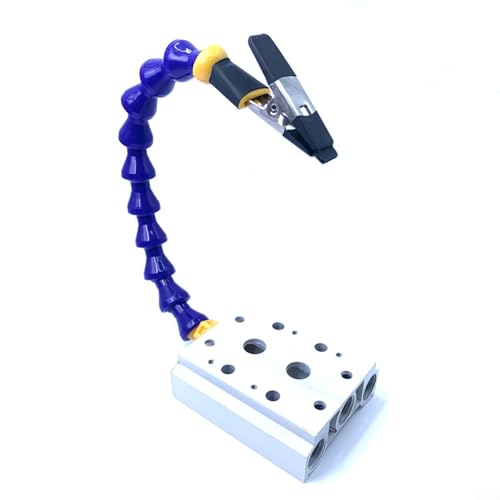 Abrazadera de mesa de banco con brazos flexibles para soldadura PCB y soporte de soldador con base de aleación de aluminio y múltiples agujeros de montaje (1 brazo)