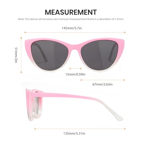 Image of Cyxus Cat Eye Magnetic Clip-On Sunglasses Women Polarized Blue Light Blocking UV400 Protection P1221